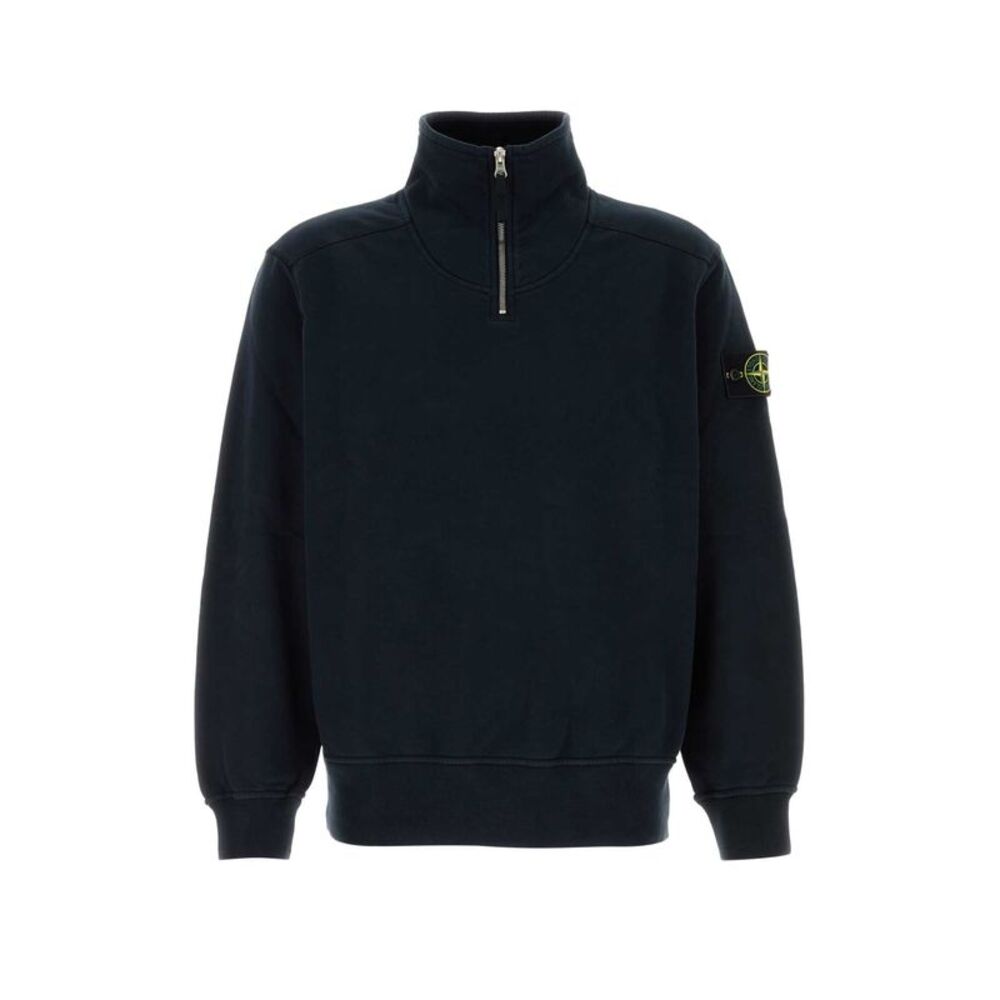 Stone Island Men Midnight Blue Cotton Sweatshirt